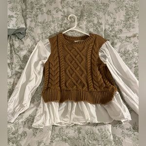 Anthropologie Mixed Media Sweater size S